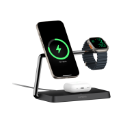 Lumena STATION PRO Qi2 3in1 MagSafe 15W Wireless Charger Charcoal Black