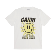 (W) Ganni Love Club T-Shirt Bright White Yellow