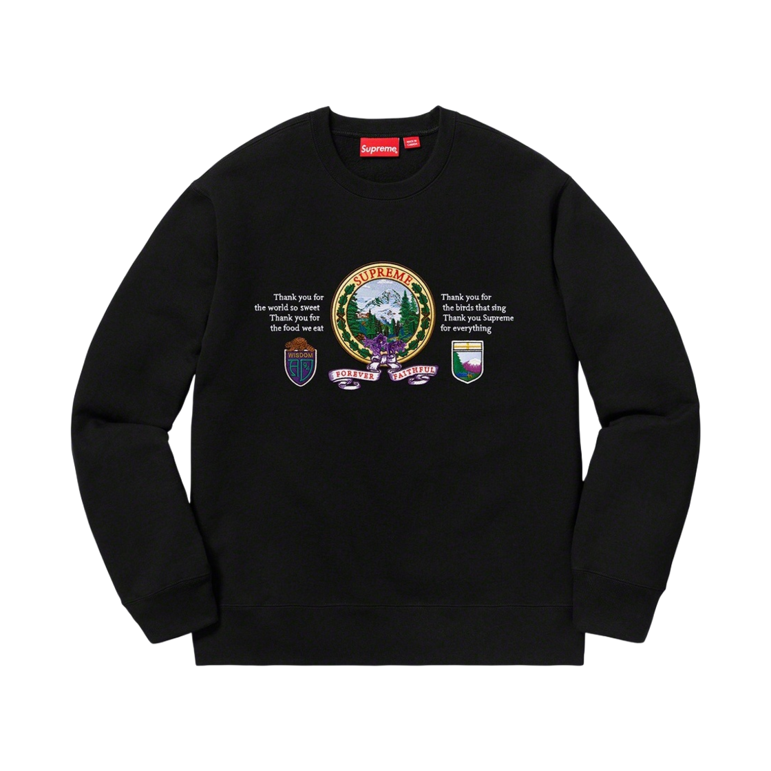 슈프림 마운틴 크루넥 블랙 - 19FW