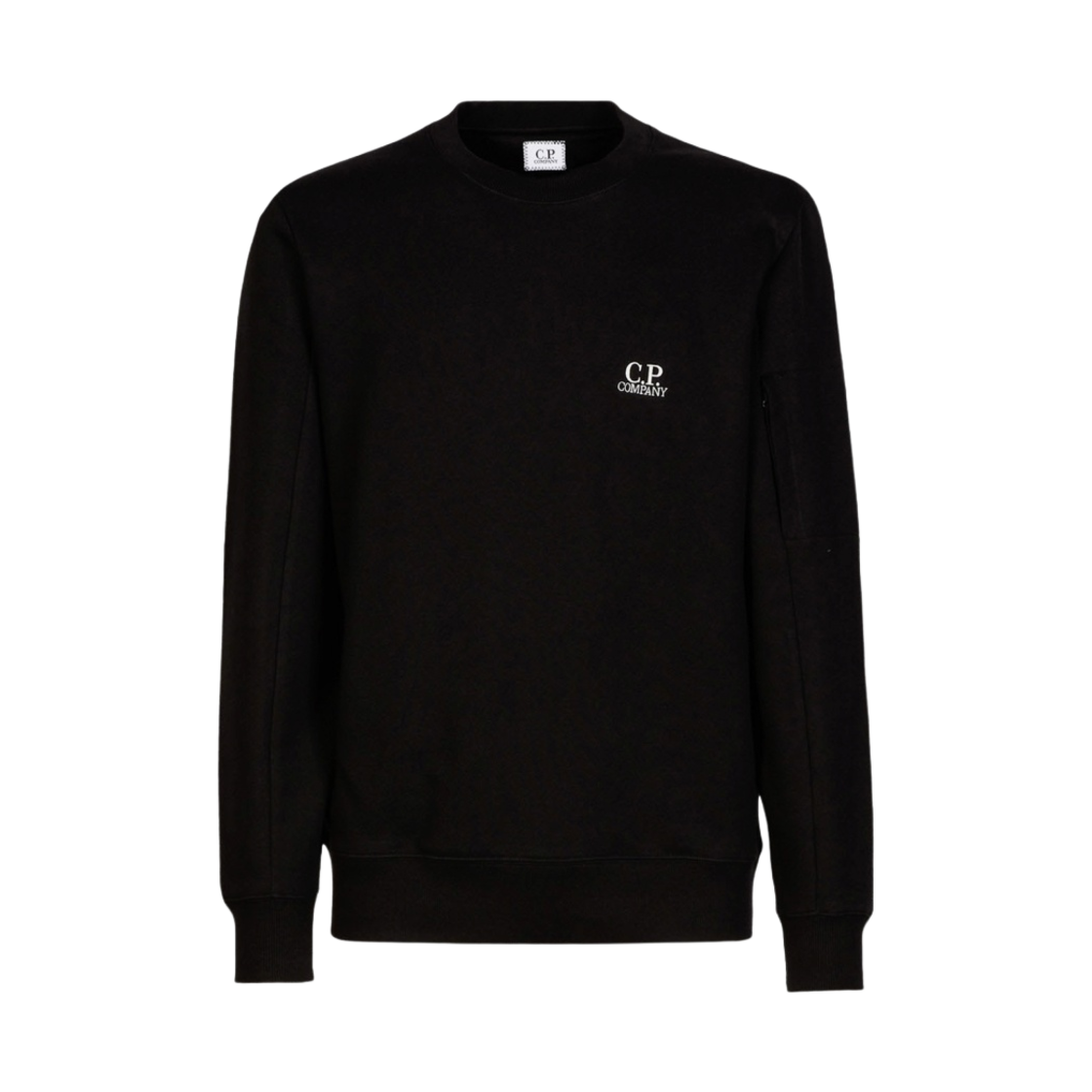 12CMSS022B005086W999 C.P. Company Diagonal Raised Fleece Logo Sweatshirt Black - 22SS