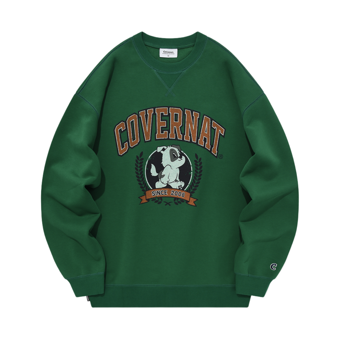 CO2303CR07GN Covernat Boder Collie Laurel Sweatshirt Green