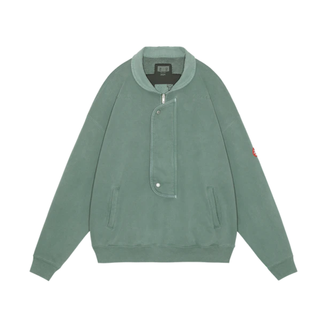 - Cav Empt Overdye Collared Half Zip Green - 24FW