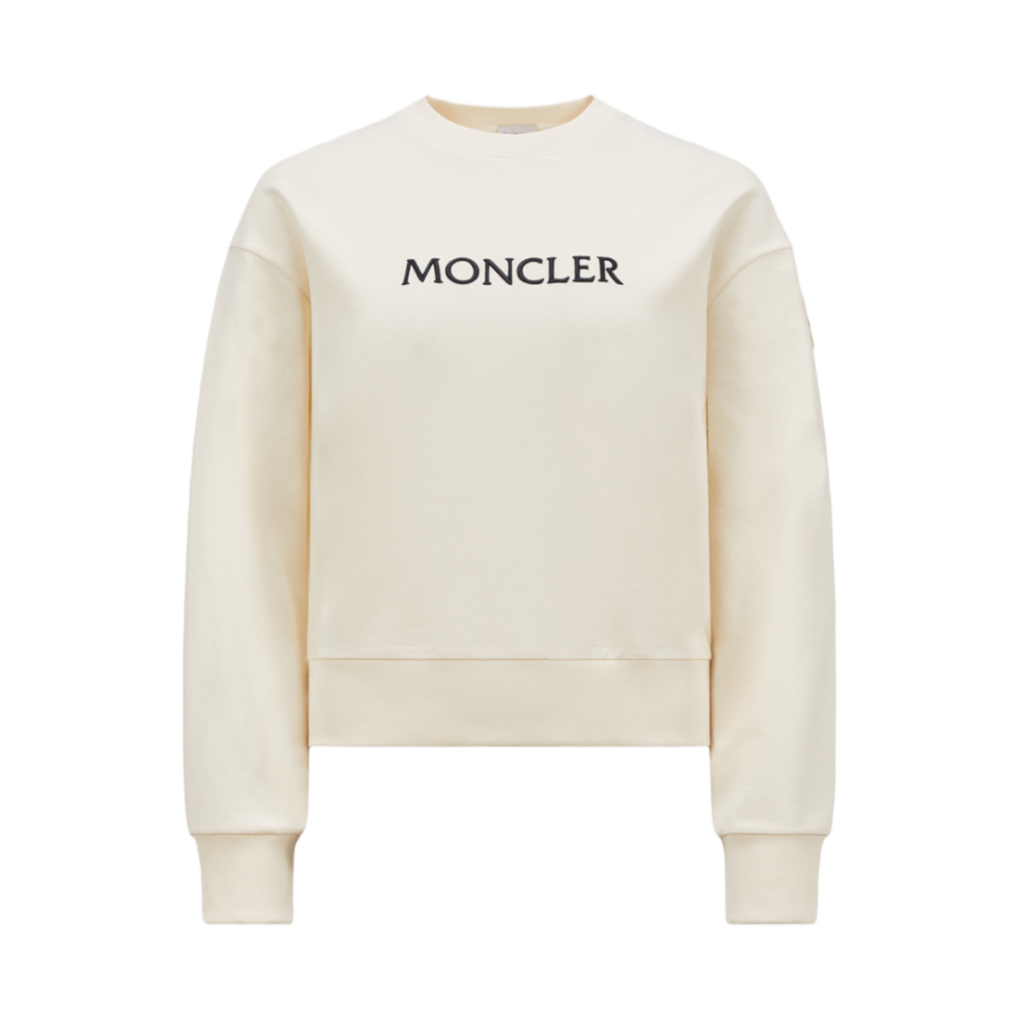 K1-093-8G00016-89A1K-037 (W) Moncler Embroidered Tonal Logo Cotton Sweatshirt White Ivory - 25SS