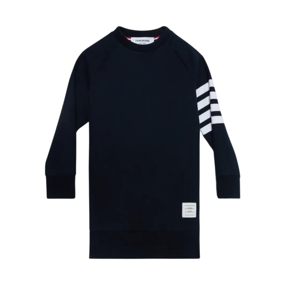 KJD001A-07132-415 (Kids) Thom Browne Classic Loopback 4-Bar Sweatdress Navy