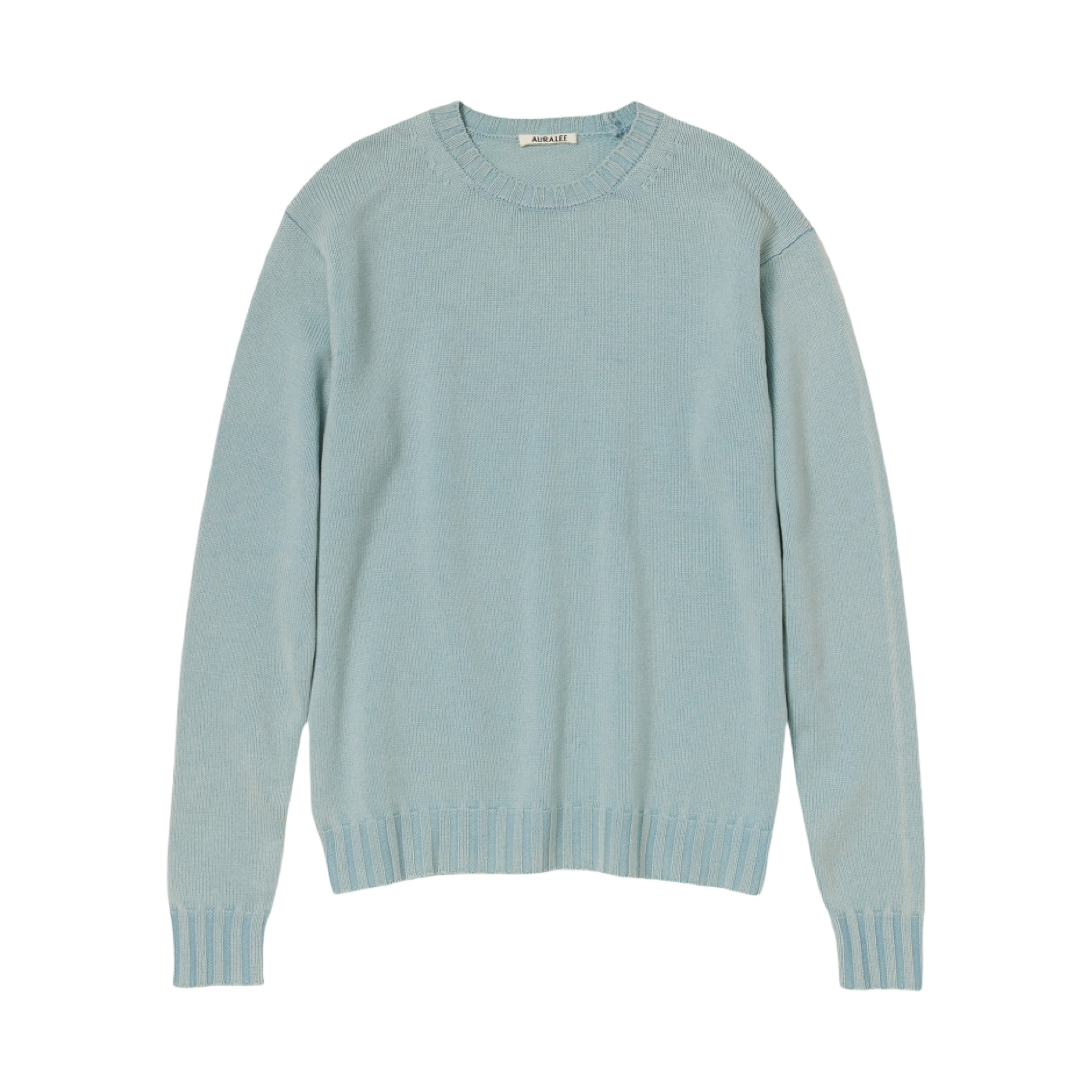 오라리 워시드 프렌치 메리노 니트 P/O 라이트 블루 - 23AW(Auralee Washed French Merino Knit P/O Light Blue - 23AW) - 1