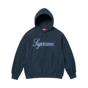 Supreme Raised Script Hooded Sweatshirt Navy - 23FW