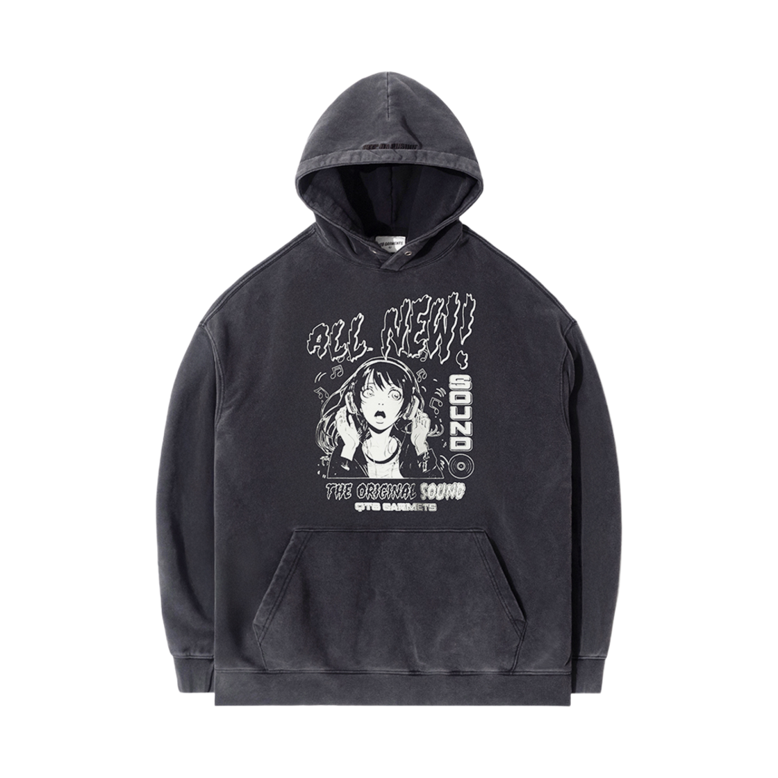 큐티에잇 가먼츠 올뉴 셀파 워시드 후디 블랙