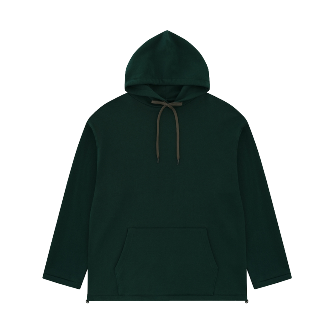 FW24TLH030GN Hongwoosung Embroidery Oversized Long Hoody Green