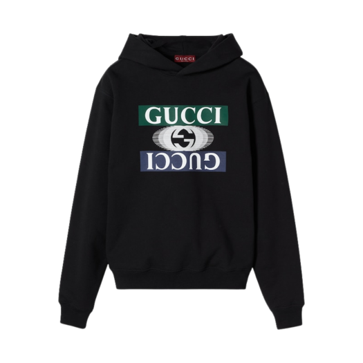 Gucci Cotton Jersey Hooded Sweatshirt Black