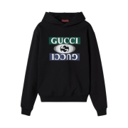 Gucci Cotton Jersey Hooded Sweatshirt Black