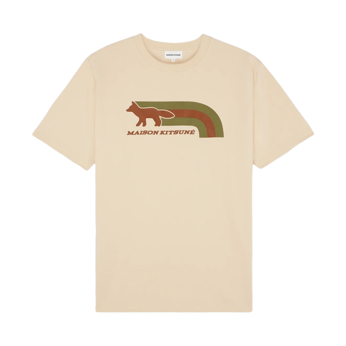 MM00113KJ0118-P706 Maison Kitsune Flash Fox Comfort T-Shirt Wheat