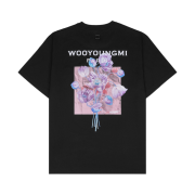 Wooyoungmi 3D Flower Back Logo T-Shirt Black - 24FW