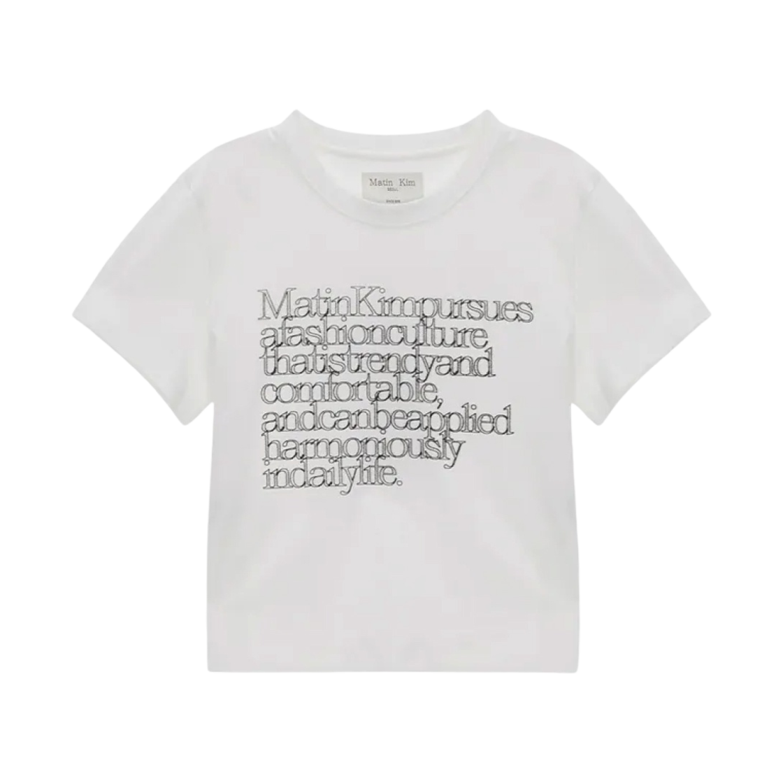 (W) 마뗑킴 씬 타이포 탑 화이트((W) Matin Kim Thin Typo Top White) - 1