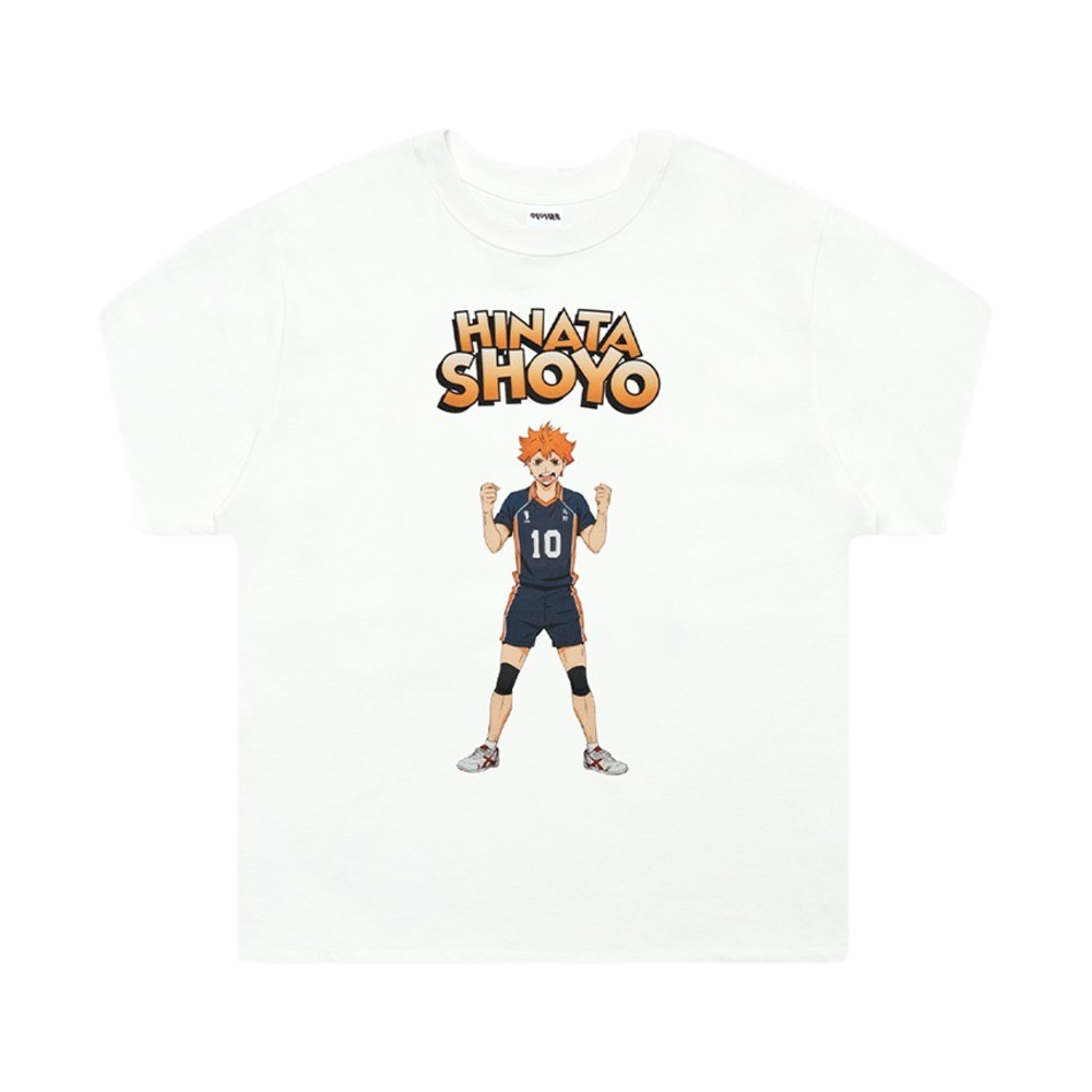 이어스트 x 하이큐!! 스탠딩 티셔츠 화이트 쇼요(EERST x HAIKYU!! Standing HF T-shirt White Shoyo)