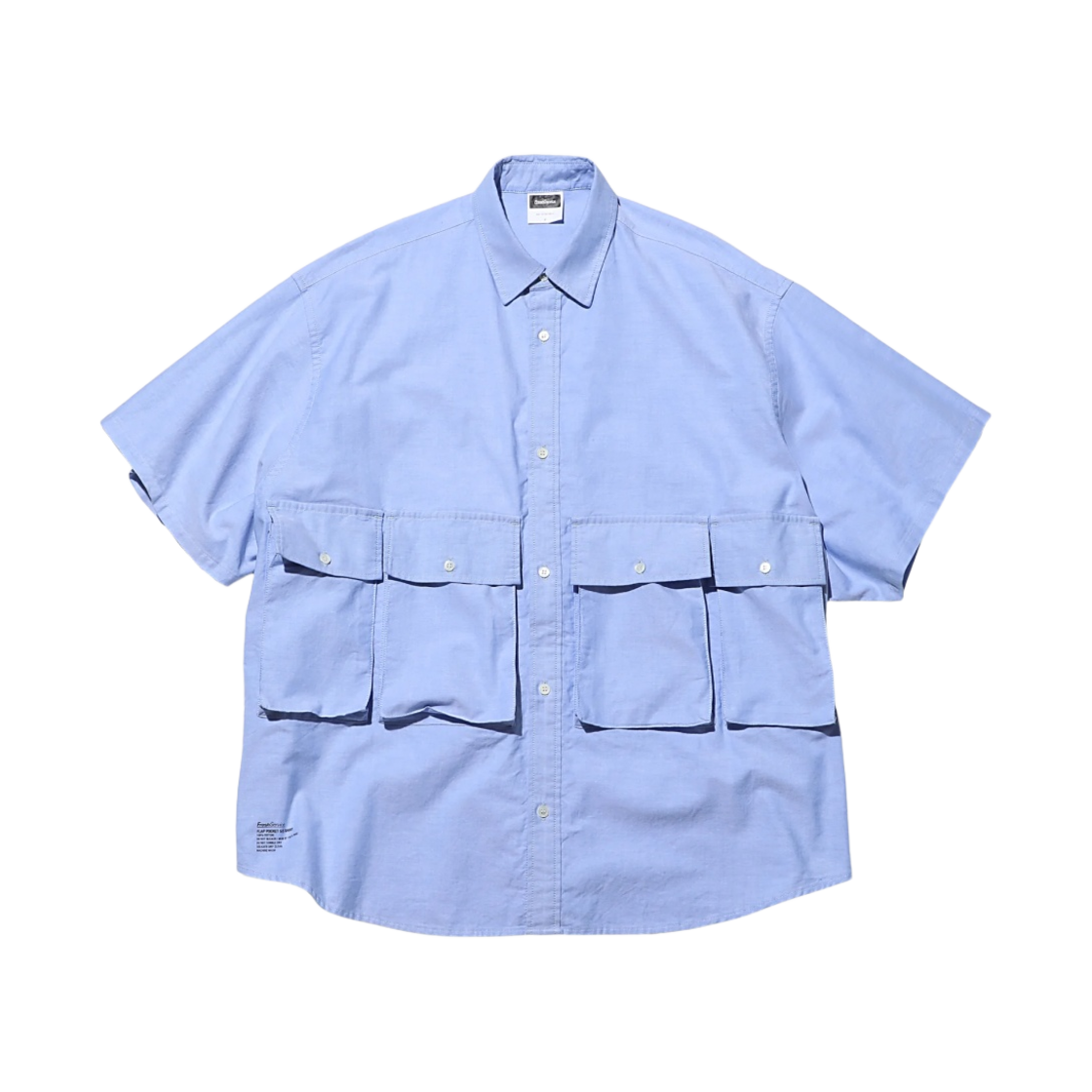 - Fresh Service Oxford Flap Pocket S/S Shirt Blue