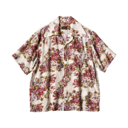 Kapital Silk Rayon Champagne Maria Pattern Wrangle Collar Aloha Shirt Purple Beige
