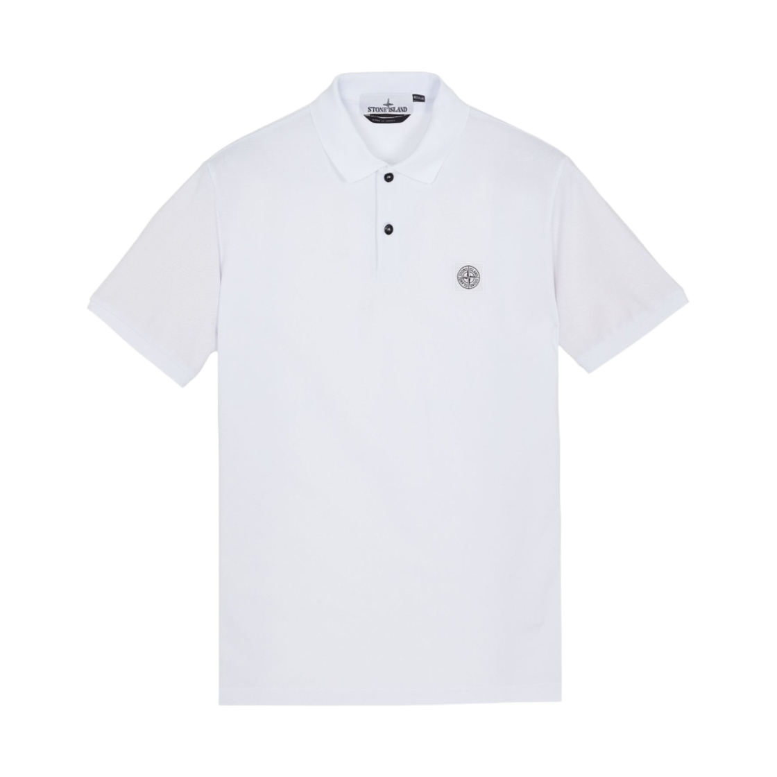 스톤 아일랜드 22R39 오가닉 코튼 피케 폴로 셔츠 화이트 - 23SS(Stone Island 22R39 Organic Cotton Pique Polo Shirt White - 23SS) - 1