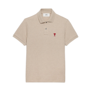 AMI de Coeur Polo Shirt Heather Light Beige