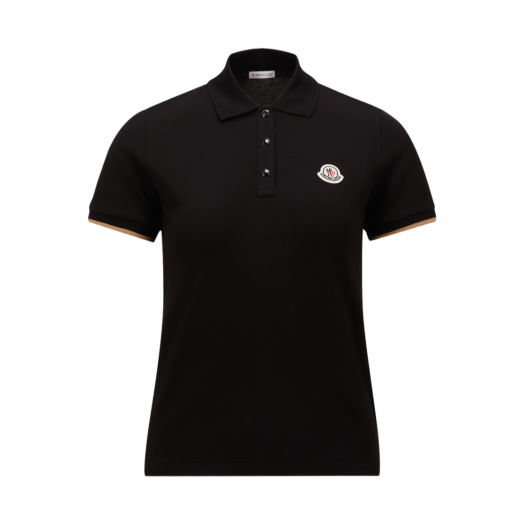 K1-093-8A00001-84720-999 (W) Moncler Logo Patch Cotton Piquet Polo Shirt Black - 25SS