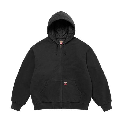 Supreme x Dickies Quilted Lined Zip Up Hooded Sweatshirt Black - 24FW