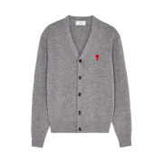 AMI de Coeur Wool Cardigan Heather Grey - 21SS