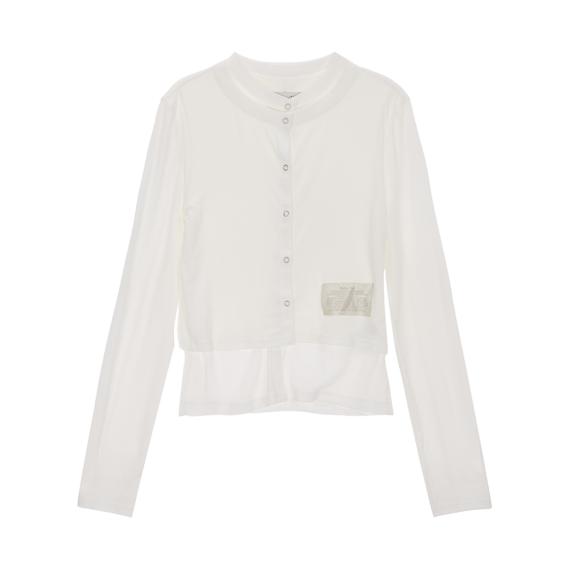 (W) 마뗑킴 레이어드 스냅 가디건 화이트((W) Matin Kim Layered Snap Cardigan White)