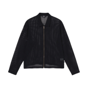 Stussy Cotton Mesh Zip LS Shirt Black