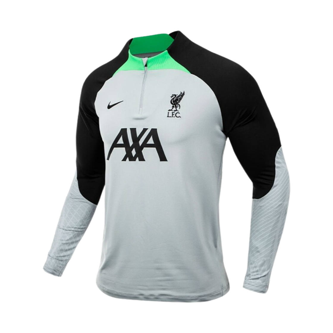 나이키 리버풀 FC 2023/24 스트라이크 드라이핏 드릴 탑 블랙 라이트 그레이 헤더 (논 마킹 버전)(Nike Liverpool FC 2023/24 Strike Dri-Fit Drill Top Black Light Grey Heather (Non Marking Ver.)) - 1