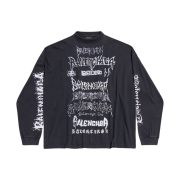 Balenciaga DIY Metal Long Sleeve T-Shirt Medium Fit in Black White