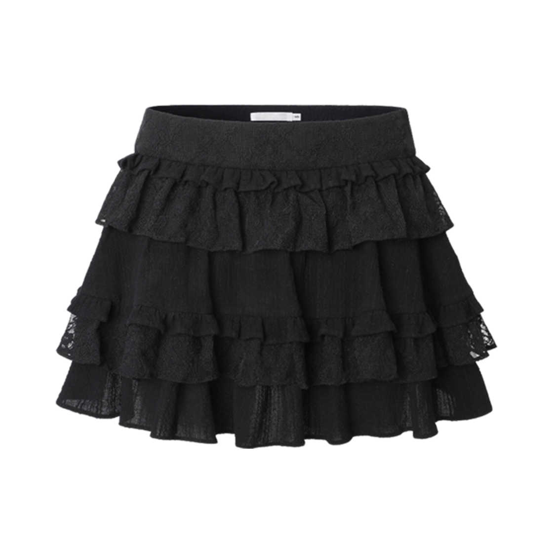 (W) 쓰리타임즈 케이티 레이스 스커트 블랙