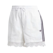 (W) Adidas Lace Trim 3-Stripes Shorts White - KR Sizing