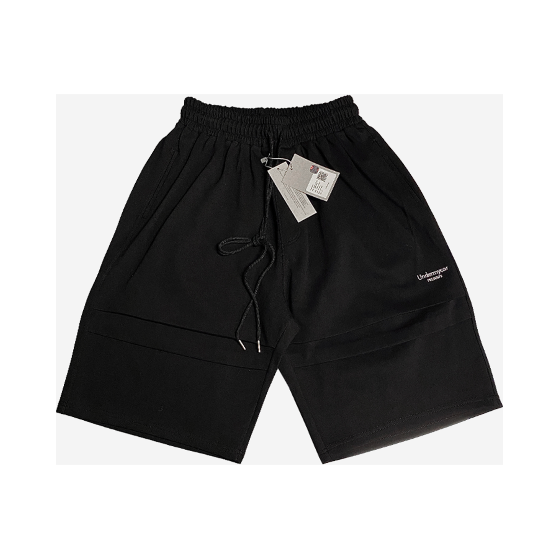 UMCM50BK Undermycar Mu.50 Anti Fxxking Logo Play Double Tuck Bonded Sweat Shorts Black - 대표 이미지 #1