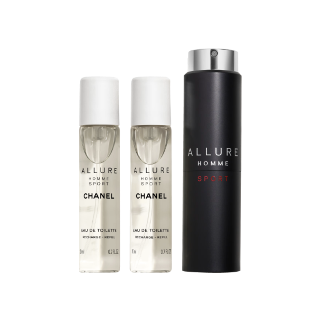 샤넬 알뤼르 옴므 스포츠 오 드 뚜왈렛 트위스트 앤 스프레이 리필어블 보틀 3 x 20ml(Chanel Allure Homme Sport Eau De Toilette Twist and Spray Refillable Bottle 3 x 20ml) - 1