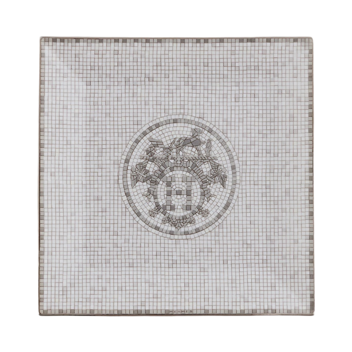 P035043P Hermes Mosaique Au 24 Square Plate No.3 Platinum