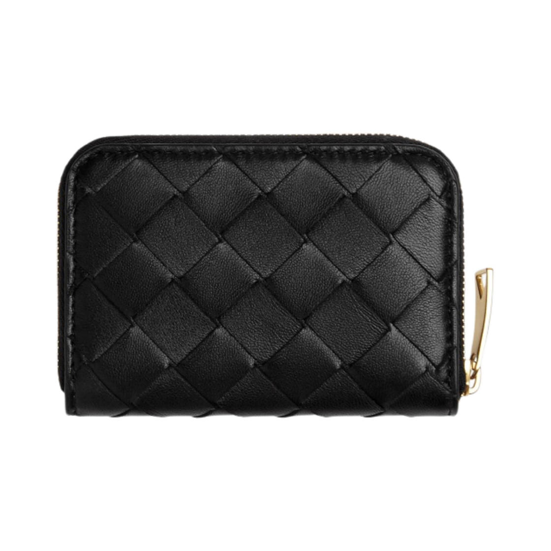 보테가 베네타 스몰 집 어라운드 지갑 블랙(Bottega Veneta Small Zip Around Wallet Black) - 1