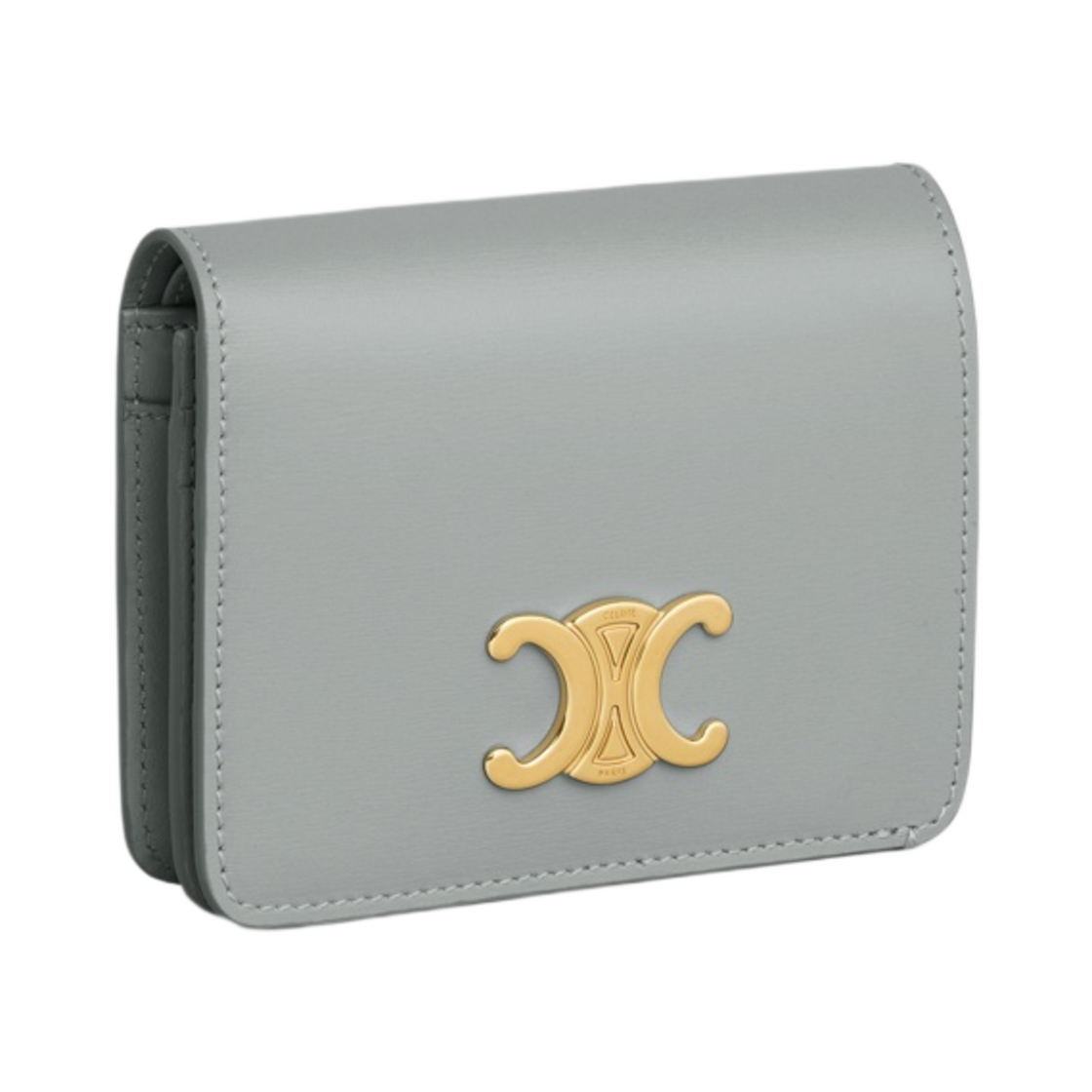 셀린느 트리옹프 컴팩트 월렛 샤이니 카프스킨 펄 블루(Celine Triomphe Compact Wallet in Shiny Calfskin Pearl Blue) - 2