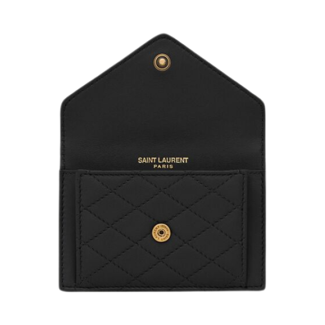 생로랑 퀼티드 램스킨 가비 플랩 카드 케이스 블랙(Saint Laurent Gaby Flap Card Case in Quilted Lambskin Black) - 2