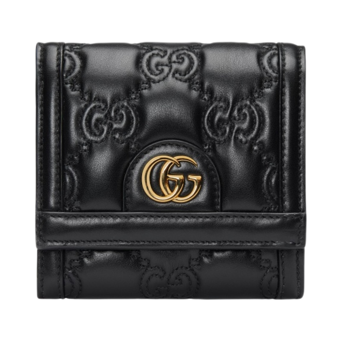723799-UM8IG-1000 Gucci GG Matelasse Card Case Wallet Black