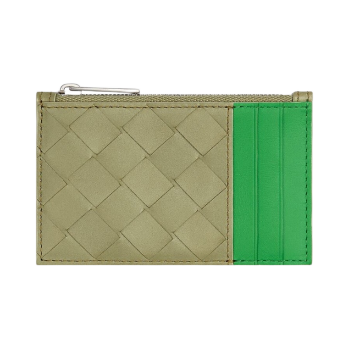 보테가 베네타 지퍼 카드 케이스 트래버틴 패러킷(Bottega Veneta Zipped Card Case Travertine Parakeet) - 1