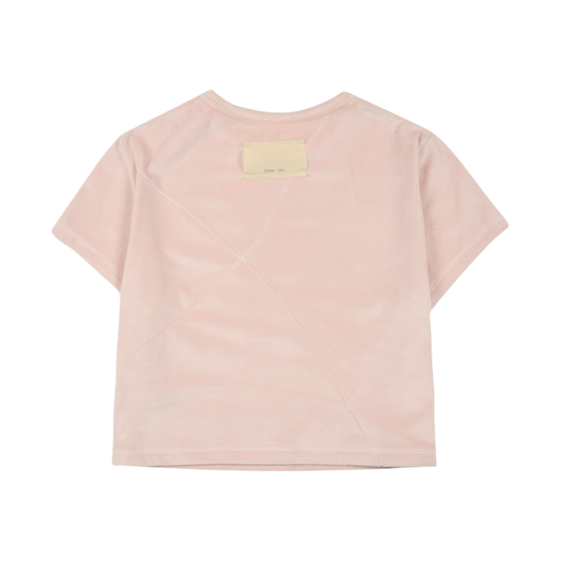 (W) 마뗑킴 벨루어 스티치 크롭탑 핑크((W) Matin Kim Velour Stitch Crop Top Pink) - 2