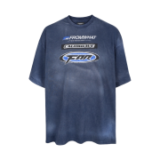 Farfromwhat Far Washed Logo T-Shirt Navy