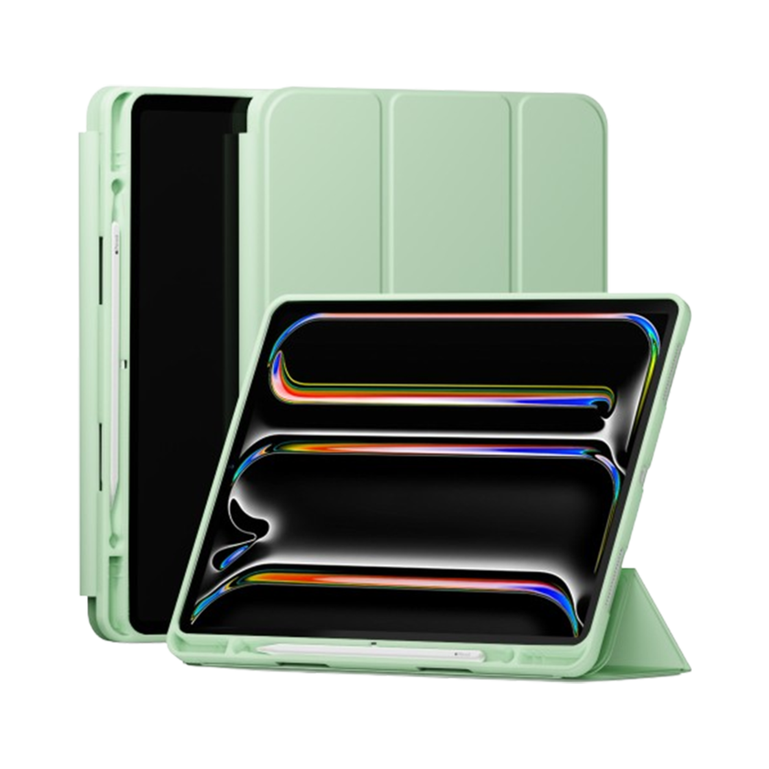 신지모루 스마트커버 투웨이 거치 모드 펜슬 수납 신지폴리오 케이스 아이패드 미니 에어 프로 10/9/8/7/6/5세대 태블릿 파우치 아보카도그린