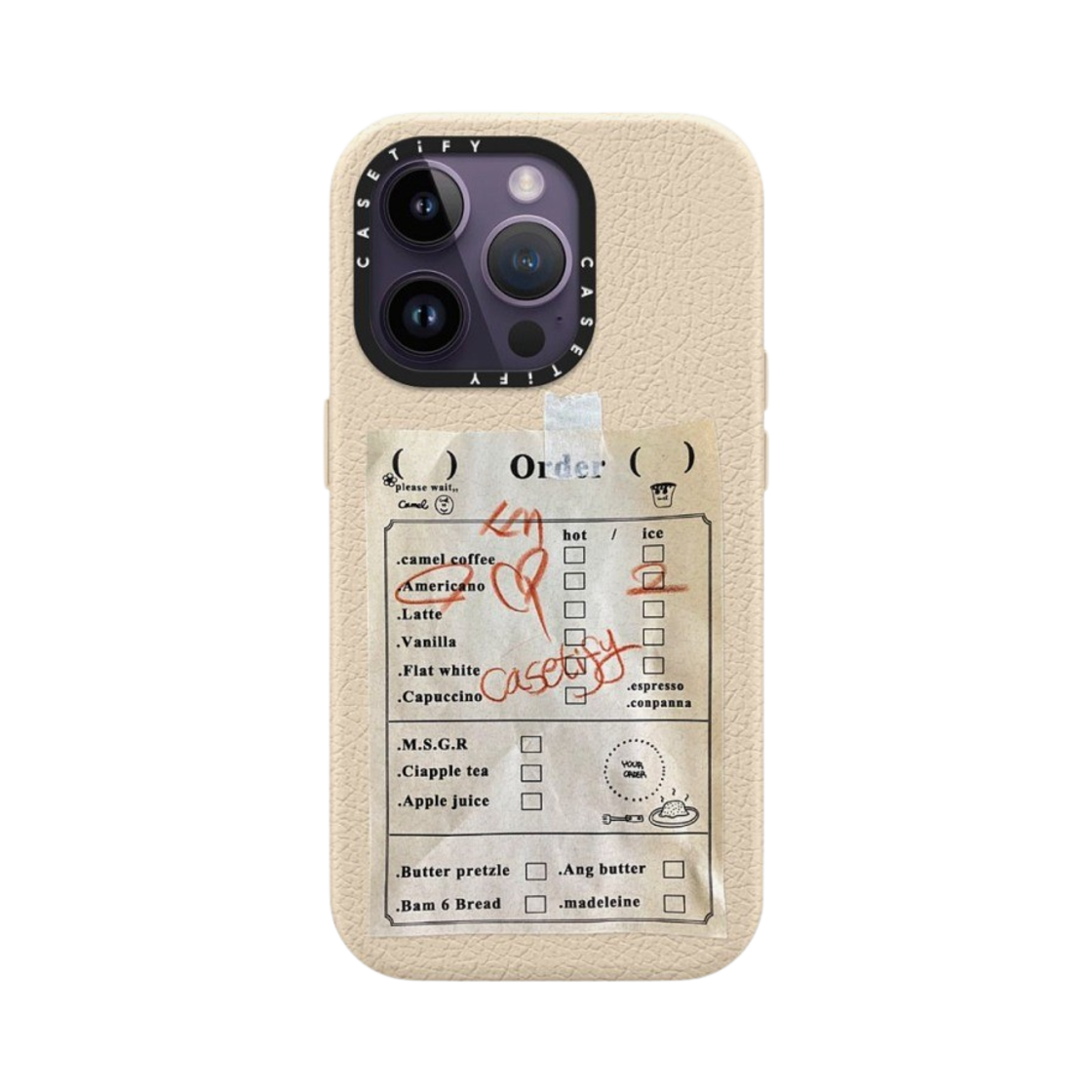 케이스티파이 x 카멜 커피 아이폰 오더 페이퍼 맥세이프 레더 케이스 오트밀 누드(Casetify x Camel Coffee iPhone Order Paper Magsafe Leather Case Oatmeal Nude) - 2