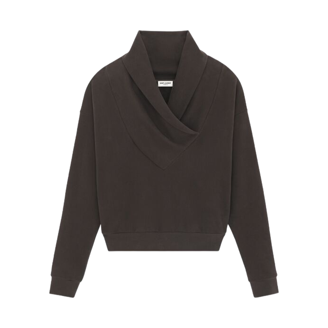 생로랑 숄넥 스웨트셔츠 쇼콜라(Saint Laurent Shawl-Neck Sweatshirt Chocolat) - 1
