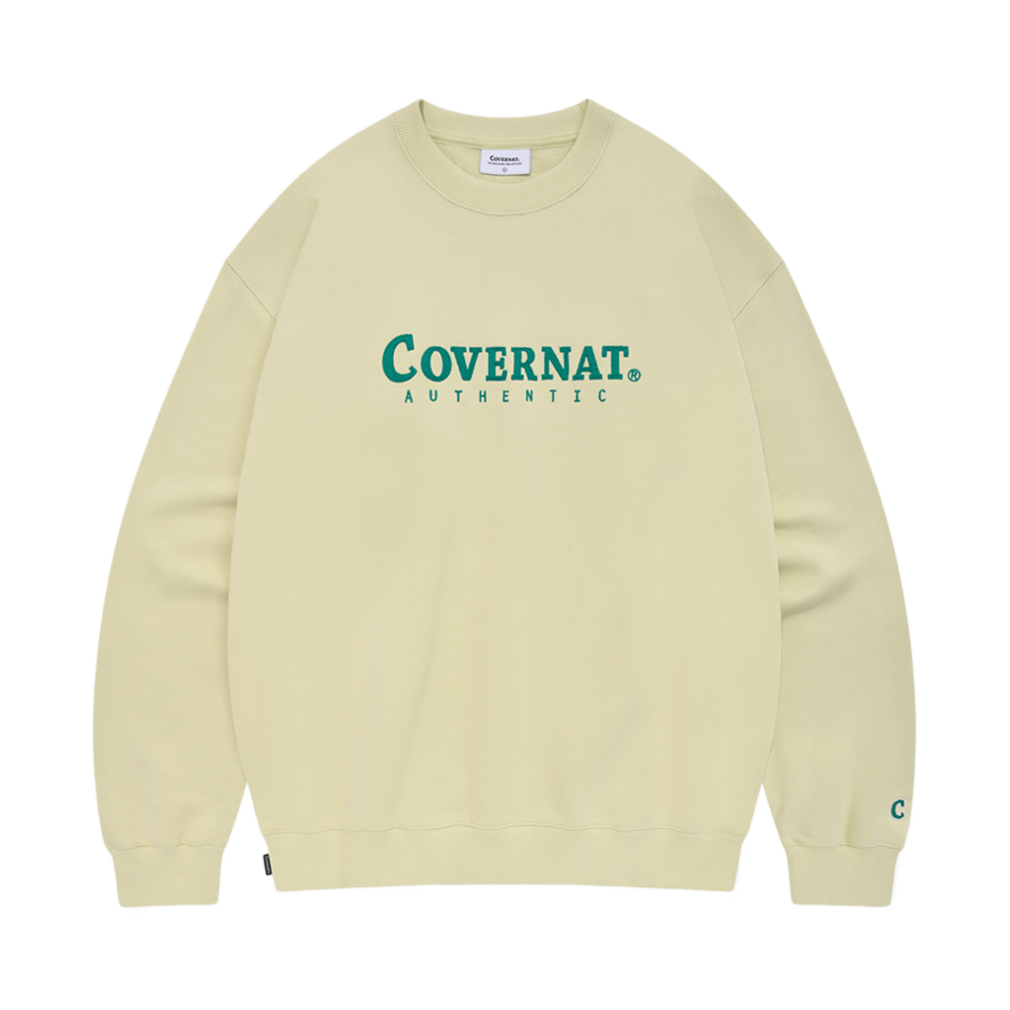 CO2401CR02LN Covernat Authentic Logo Sweatshirt Light Green