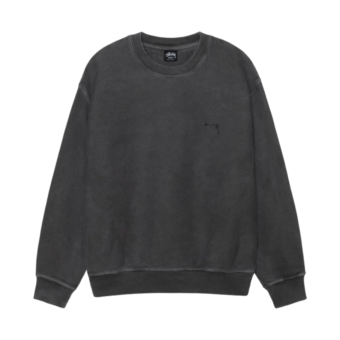 스투시 스무스 스탁 크루 피그먼트 다이드 블랙(Stussy Smooth Stock Crew Pigment Dyed Black) - 1