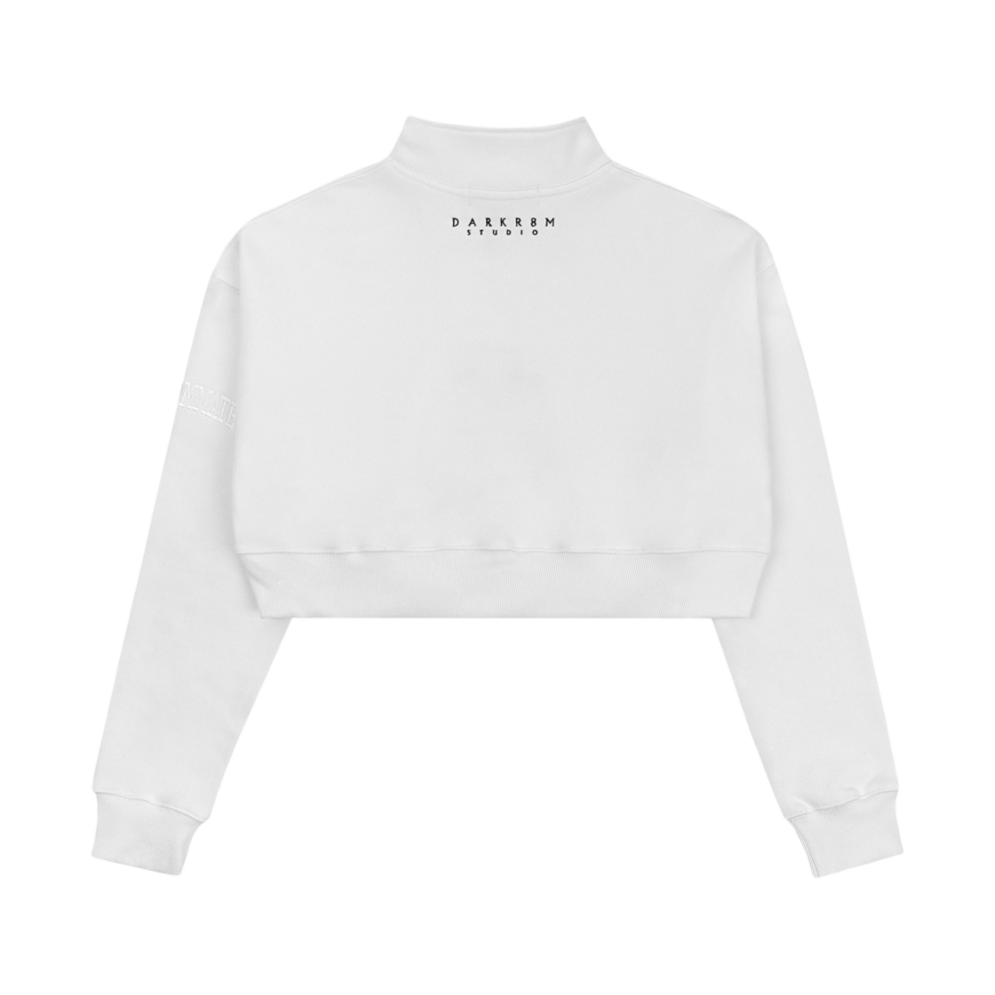 (W) 다크룸 스튜디오 크롭 쿼터 집업 스웨트셔츠 화이트((W) Darkr8m Studio Cropped Quarter Zip Up Sweatshirt White) - 2