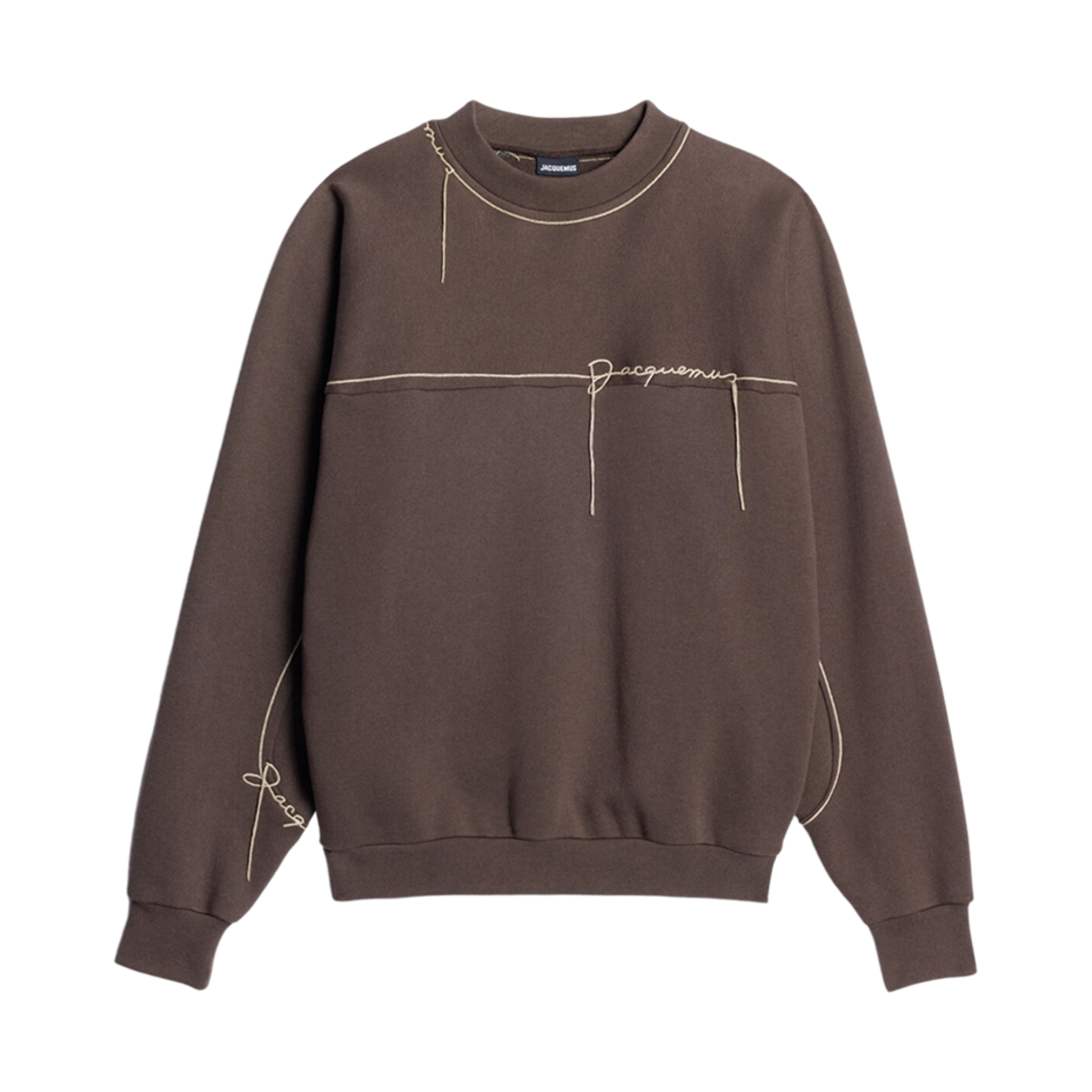 자크뮈스 르 스웨트셔츠 피오 자수 로고 스웨트셔츠 다크 브라운(Jacquemus Le Sweatshirt Fio Embroidered Logo Sweatshirt Dark Brown) - 1