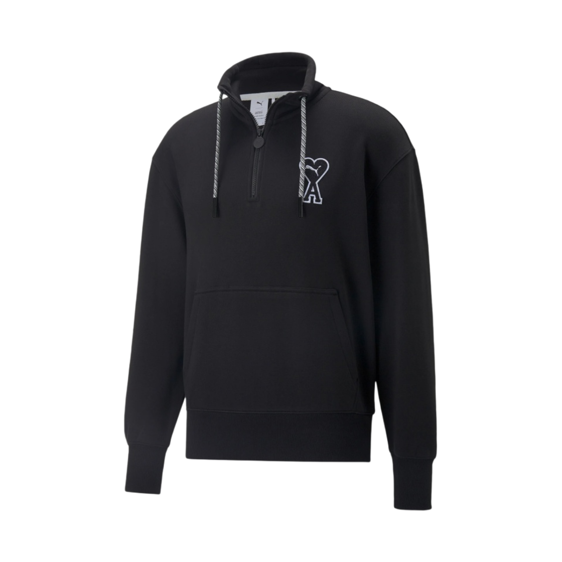 푸마 x 아미 하프집 스웨트셔츠 푸마 블랙(Puma x AMI Half-Zip Sweatshirt Puma Black)
