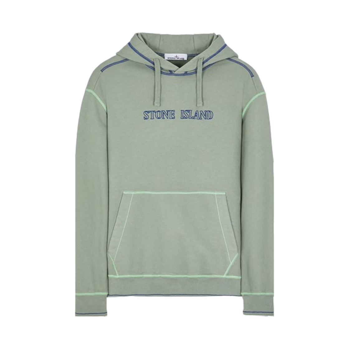 791560678-V0055 Stone Island 60678 Brushed Cotton Fleece Hooded Sweatshirt Sage Green - 23FW